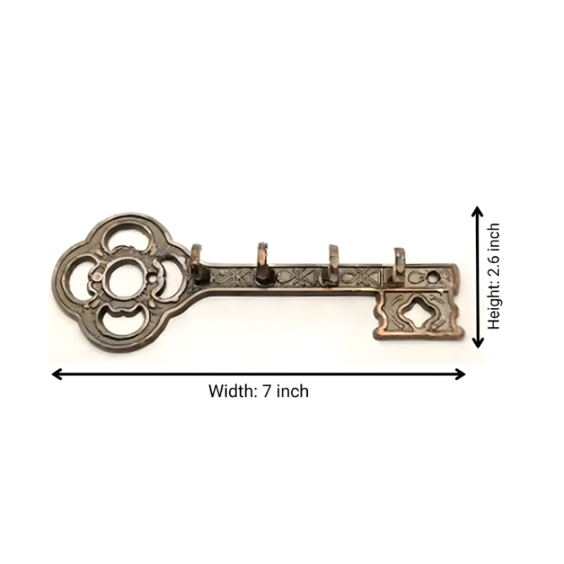 Decorative Wall Mounted Vintage Key Holder Metal with 4 Hooks