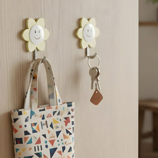 2 Pcs Sunflower Hooks Self Decorative Wall Hooks