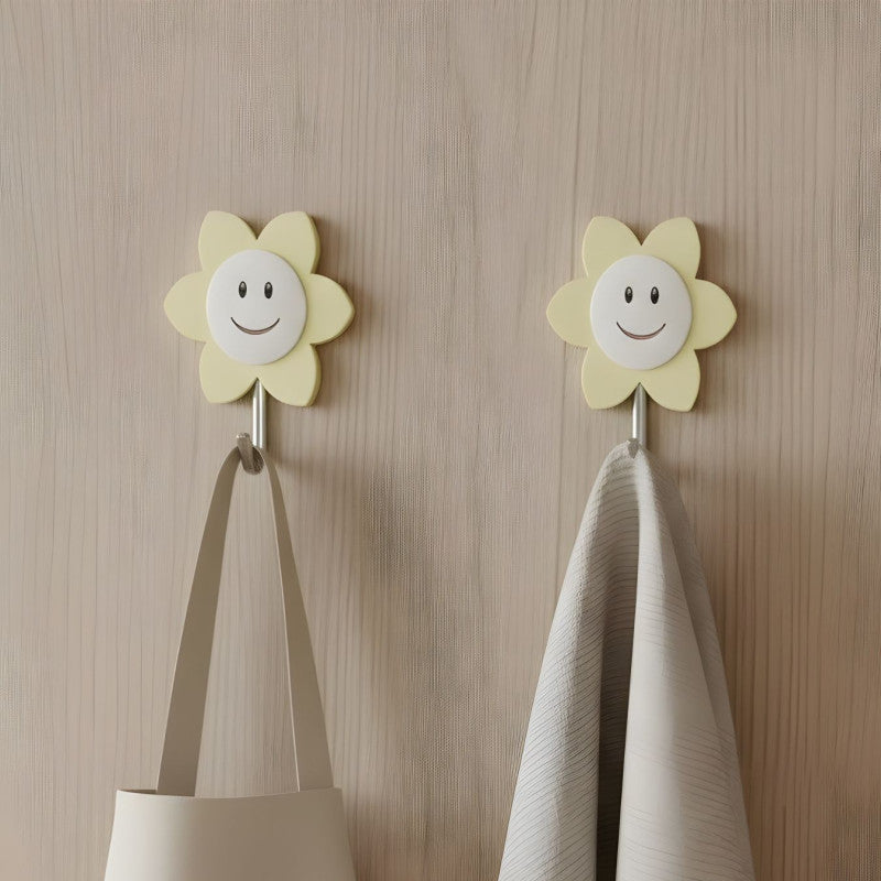 2 Pcs Sunflower Hooks Self Decorative Wall Hooks