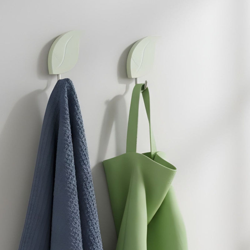 2 Pcs Leaf Hooks Self Decorative Wall Hooks