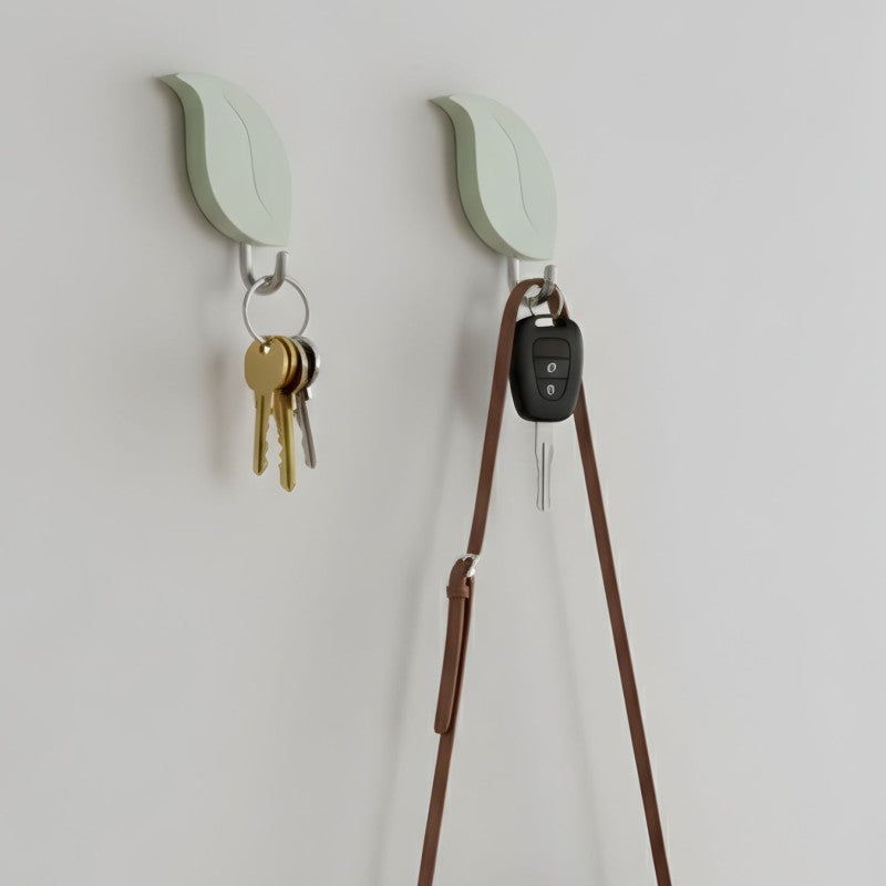 2 Pcs Leaf Hooks Self Decorative Wall Hooks