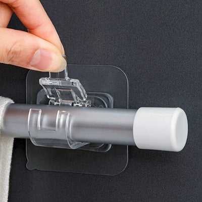 Pack of 2 Transparent Curtain Rod Hooks